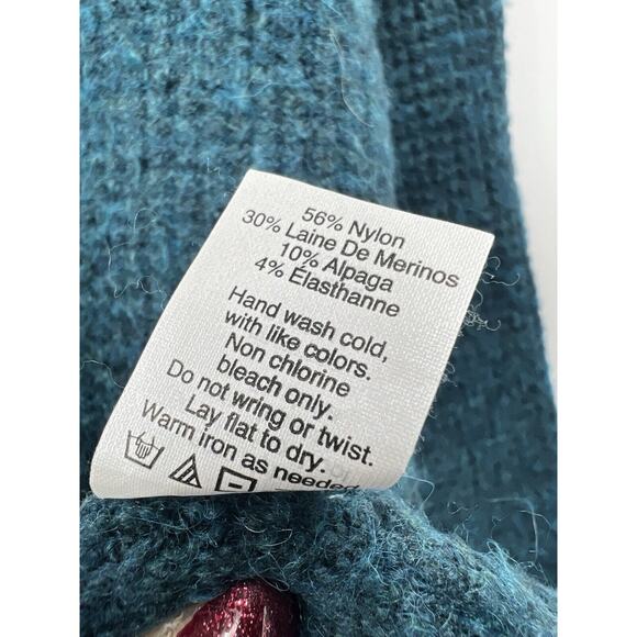 Madewell Sweater‎ Womens Wafflestitch Turtleneck Wool Alpaca Blue Size Medium - Picture 4 of 7